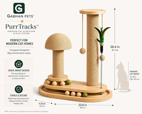PurrTracks Dual-Track Cat Scratcher with Feather Toy in Kuwait