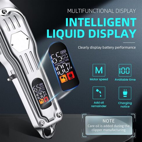 Dog Clippers for Grooming Thick Hair, Upgrade Low Noise Pet Shaver Kit with 8 Size Combs for Dogs Cats Pets, Rechargeable Cordless Quiet Dog Trimmer for Heavy Curly Hair Coats (Silvery) in Kuwait