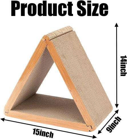 3 Pack Cardboard Cat Scratcher Pad, 6-Sided Buildable Triangle Cat House, Durable Scratching Board Furniture Protector for Indoor Cats in Kuwait