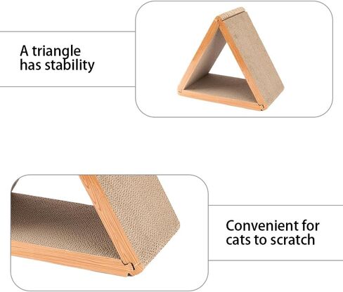 3 Pack Cardboard Cat Scratcher Pad, 6-Sided Buildable Triangle Cat House, Durable Scratching Board Furniture Protector for Indoor Cats in Kuwait