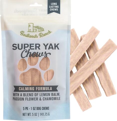 BADLANDS RANCH Super Yak Chews, Superfood Formula Dog Chews for Small Dogs, Long-Lasting Cow Milk Chews with Blueberry, Pumpkin & Lion’s Mane Mushroom, 5 x 1 oz in Saudi Arabia