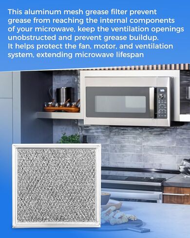 4Pcs 6.7 x 6.3 Microwave Grease Filter Fit for GE JVM6175EK4ES JVM7195SK1SS JVM7195FL1DS JVM7195EF1ES JVM6175SF1SS PVM9179SK4SS, Microwave Vent Filter Replacement in Kuwait