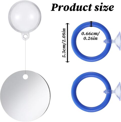 2Pcs Floating Feeding Ring Betta Mirror for Aquarium Betta Fish Tank Accessories Beta Fish Exercise Ring Set Fishes Feeding Rings for Tank Enrichment in Kuwait