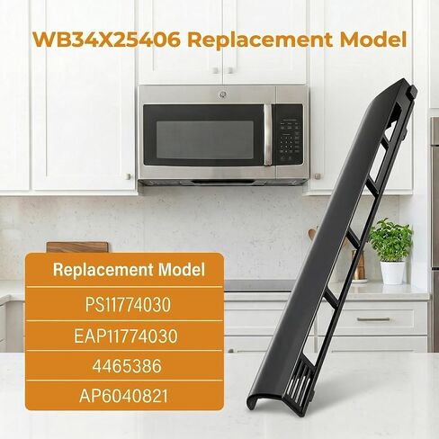 WB34X25406 شبكة تنفيس الميكروويف متوافقة مع GE JNM3163DJ1BB JNM3163RJ1SS JNM3184DP8BB JVM3162RJ1SS استبدال شبكة التهوية العلوية للميكروويف لـ 4465386 AP6040821 PS11774030 EAP11774030 in Kuwait