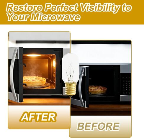 4PCS T8 E17 120V 30W Microwave Light Bulbs with Brass Base Compatible with GE LG Kenmore Frigidaire Whirlpool Replace#: 5304464090 5304461116 WB36X10328 WB36X10132 PS1481517 PS1765541 WB36 in Kuwait