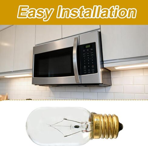4PCS T8 E17 120V 30W Microwave Light Bulbs with Brass Base Compatible with GE LG Kenmore Frigidaire Whirlpool Replace#: 5304464090 5304461116 WB36X10328 WB36X10132 PS1481517 PS1765541 WB36 in Kuwait
