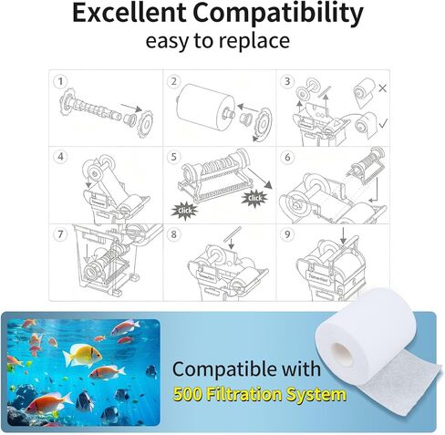 2 Pack Replacement Fleece Roll Compatible with Red Reef 500, 92 Ft x 4.45" High, High Compatible Filtration System for Coral Tanks, Automated Maintenance in Kuwait