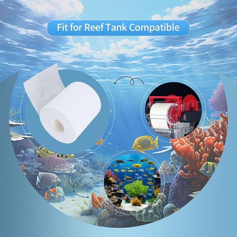2 Pack Replacement Fleece Roll Compatible with Red Reef 500, 92 Ft x 4.45" High, High Compatible Filtration System for Coral Tanks, Automated Maintenance in Kuwait