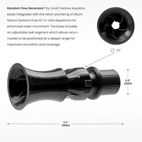 Ultum Nature Systems x VCA Flow Kit - 1/2 بوصة RFG 050 Flex Series ترقية الفوهة لخزانات الفلتر المتكاملة الكل في واحد، دوران المياه المضطرب للمياه المالحة/البحرية/حوض السمك المرجاني - 20 مم in Kuwait