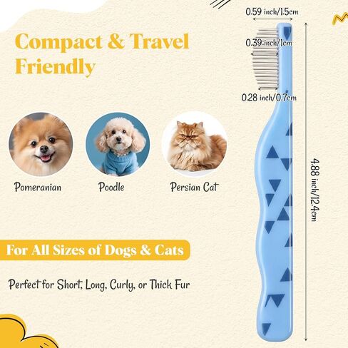 Pet Eye Comb Bulk Stainless Steel Facial Comb for Dogs Cats Gentle Tear Stain Remover Cat Grooming Kit in Kuwait