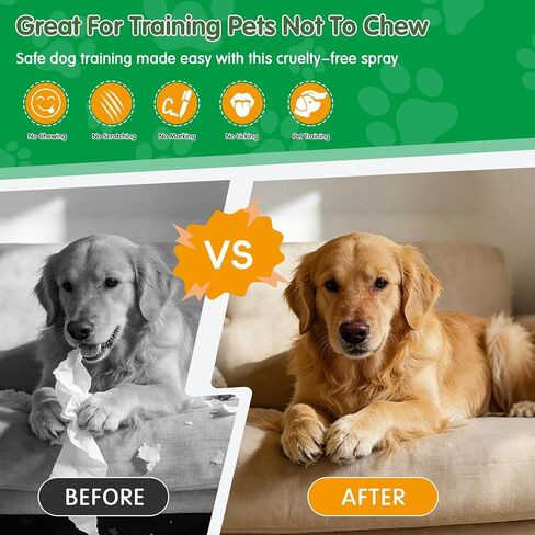 Bitter Apple Spray for Dogs - No Chew Spray for Dogs to Stop Barking Marking and Nibbling - Natural Ingredients Dog Repellent Spray for Furniture and Your Belongings Green in Kuwait