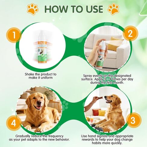 Bitter Apple Spray for Dogs - No Chew Spray for Dogs to Stop Barking Marking and Nibbling - Natural Ingredients Dog Repellent Spray for Furniture and Your Belongings Green in Kuwait