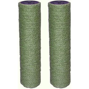 قطعتان من أعمدة استبدال شجرة القطط M10 - عمود استبدال عمود خدش القطط السيزال 10 مم DIY M10 أنابيب بولي كلوريد الفينيل القوية 3.34 * 15 بوصة (أخضر) in Kuwait