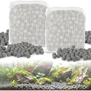 Sukh 0.88lb Aquarium Filter Media - Fish Tank Filters with Premium Tourmaline Balls 2 Fine Mesh Bags, Long Lasting Water Purifier, Stabilizes pH, Reduces Harmful Compounds for Shrimp Fish Health in Kuwait