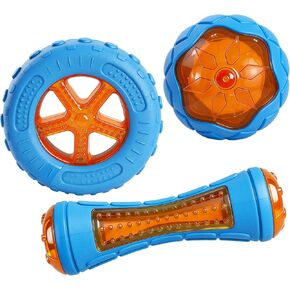 3 Pcs Dog Pool Floating Toys,TPR Bite Resistant Squeaky Dog Water Toy for Medium Large Dog,Interactive Dog Toys for Throwing Fetching,for Summer Outdoor Lake Beach Training Playing with storage bag in Saudi Arabia
