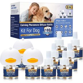 Dog Pheromones Calming Diffuser Kit Appeasing Pheromone Diffuser to Calm (3 Plug in+ 6 Pack 48ml Refill) for Anxiety Relieve Relief Reduce Aggression Fighting Barking Stress 180 Day Supply (Tasteless) in Saudi Arabia