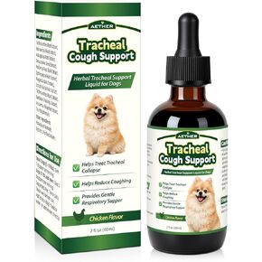Trachea Cough Elixir, Collapsed Trachea Support for Dogs, Tracheal & Respiratory Airway Liquid, Dog Cough Relief Drops for Small Breeds, Natural Herbal Formula 2 fl oz Chicken Flavor in Kuwait