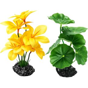 Silk Plants for Fish Tank, Aquarium Decorations with Silk Plants for Fish Tank, Safe Hiding Spots for Betta Fish and Small Pets, Two 7-Inch Artificial Aquatic Plants for Compact Tanks in Kuwait