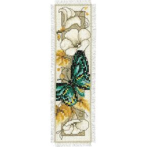 Vervaco Cross Stitch Bookmark Kit Butterfly on Flowers V 2.4" x 8" in Kuwait
