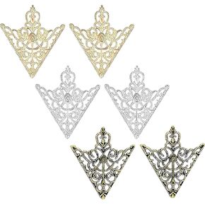 5 Pairs Retro Hollow Pattern Shirt Collar Brooches For Women And Men Gold Plated Triangle & Simple Elegant Double Leaf Collar Pin Brooches Gold Silver Plant Brooch Jewelry in Saudi Arabia
