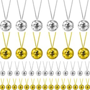 Libima 96 Pcs Disco Ball Necklaces Bulk 70s Disco Party Necklaces Assorted Color Disco Necklace 1.5 Inch Christmas Disco Party Decorations Dance Party Favors for Disco Costume Accessories Party in Kuwait