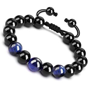 Mens Bracelet Tiger Eye Bracelet Beaded Crystals and Healing Stones Anxiety Bracelet Jewelry 6.2-10" in Saudi Arabia