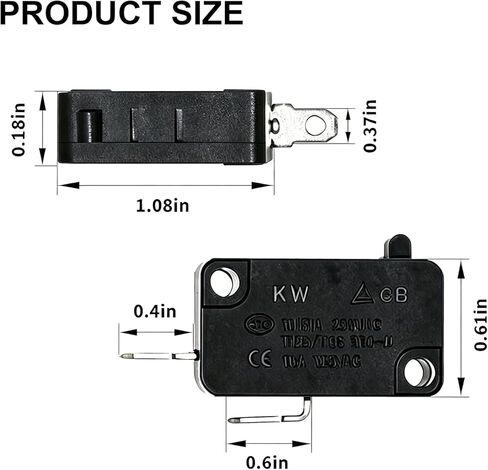 3405-001034 بديل مفتاح باب الميكروويف لميكروويف LG Samsung GE Kenmore 3405-000178 AP4044834 SZM-V16-FD-63 (مفتوح عادة) (عبوتان) in Kuwait
