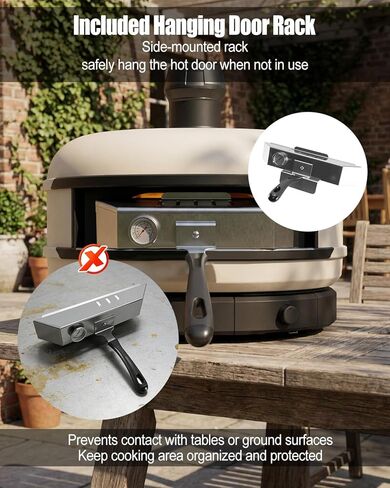 Oven Baffle Door Bracket Compatible with Gozney Dome Pizza Ovens, 304 Stainless Steel Baffle Door holder with Heat grip in Kuwait