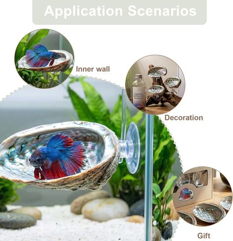 3 Pcs Betta Hammock, Rainbow Iridescent Floating Fish Cave, 3D Printed PLA Aquarium Resting Spot with Feeder Ring, Betta Hideout Shrimp Cave for Nano Tank in Kuwait