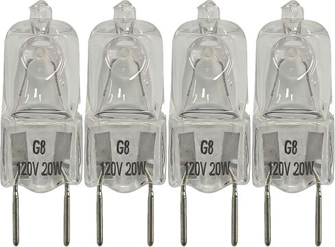 4-Pack WB25X10019 لمبة بديلة G8/20W/120V لـ GE Samsung Kenmore Elite Maytag فوق نطاق الموقد والميكروويف in Kuwait