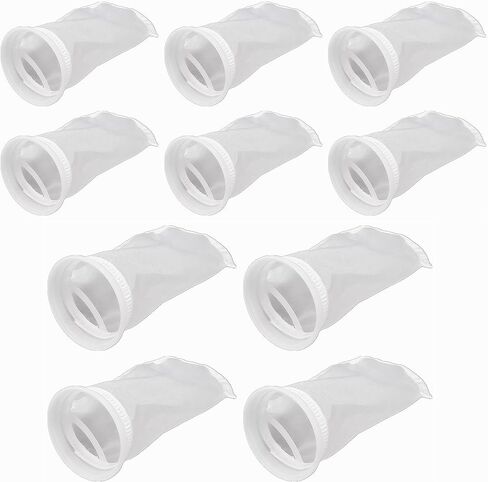 BestParts 10 Pack 200 Micron Mesh Filter Socks 4 inch Ring by 8 Inch Long Filter Bags for Aquarium Fish Tank Hydroponic System (Nylon Socks) in Kuwait