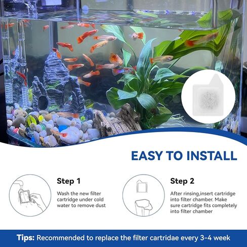 12 Pack Replacement Filter Cartridges - XS Replacement for Koller Products Extra Small Fish Tanks Filter, Refilled Filter Cartridges (XS) Size for Aquarium Kits Less 3 Gallons Aquarium Accessories in Kuwait