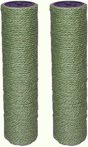 2Pcs M10 Cat Tree Replacement Posts - 10mm Bolt Sisal Cat Scratching Post Replacement Pole DIY M10 Bolt Sturdy PVC Tubes 3.34 * 15" (Green) in Kuwait