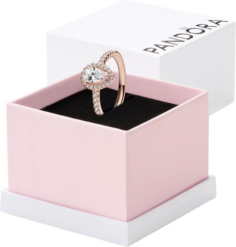 Pandora Sparkling Pear Halo Ring, V-Shaped, With Gift Box in Saudi Arabia