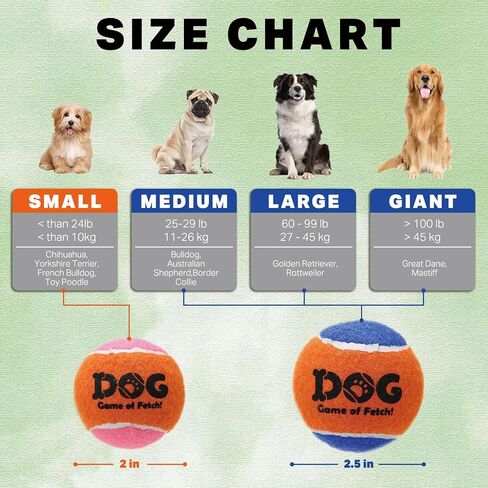 AMA SPORT Squeaky Tennis Balls for Dogs 2.0" Small Dog Tennis Balls for Throwing and Fetching Dog Toys for Training, Exercise, High Bouncing 4 Pack (Orange Light Blue) in Kuwait