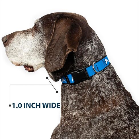 CBS Studios Inc. Pet Collar, Dog Collar Plastic Buckle, Star Trek Starfleet Insignia Blue White, 15 to 24 Inches 1.0 Inch Wide in Kuwait