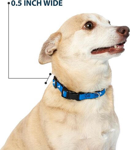 CBS Studios Inc. Pet Collar, Dog Collar Plastic Buckle, Star Trek Starfleet Insignia Blue White, 15 to 24 Inches 1.0 Inch Wide in Kuwait
