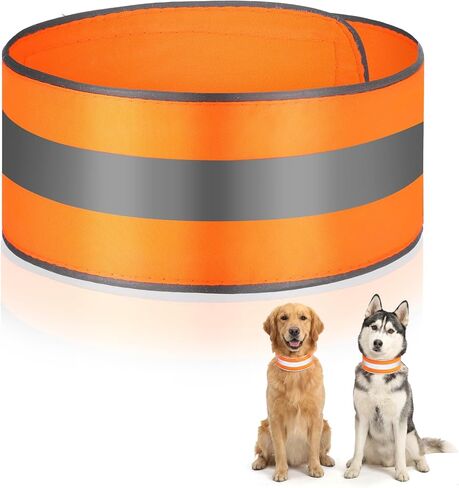 Reflective Dog Collar, Blaze Orange High Visibility Pet Collars Adjustable Pet Collars with Quick Release Fastener Safe Comfortable Dog Walking Accessories for Small Medium Large Pets in Kuwait