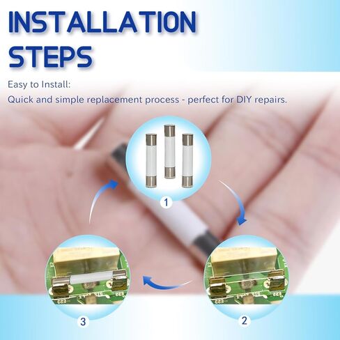 20 Amp 250V Slow-Blow (10 Pack), Microwave Fuse，Universal Ceramic Fuse Replacement for G-E WB27X10388, Whirl-Pool, Ken-More, and Other Microwaves in Kuwait