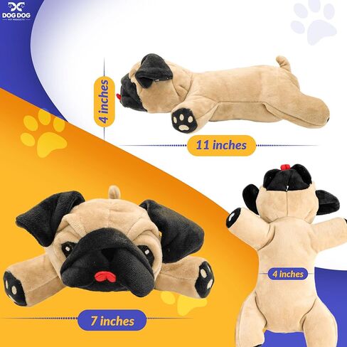 Dog Dog Pug Stuffed Animal Fawn Color Plush Toy with Squeaker in Kuwait