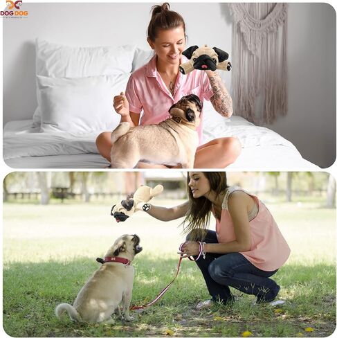Dog Dog Pug Stuffed Animal Fawn Color Plush Toy with Squeaker in Kuwait