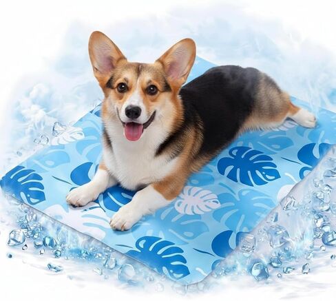 Drydiet Pet Cooling Mat for Small & Medium Dogs and Cats, 25.6"x19.7" Rectangle Gel Pet Pad, No Water, Washable, Indoor/Outdoor Use in Kuwait