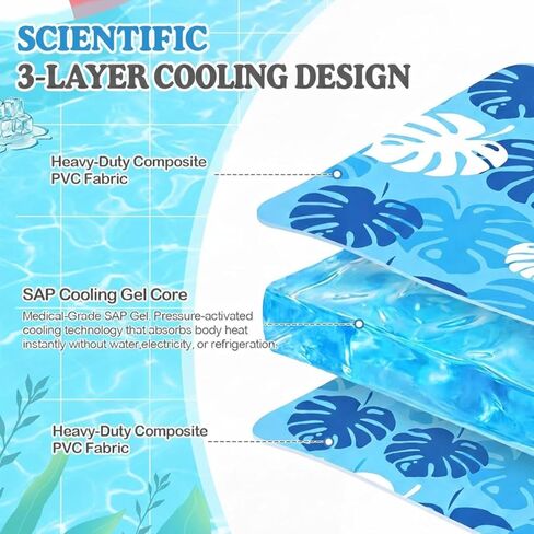 Drydiet Pet Cooling Mat for Small & Medium Dogs and Cats, 25.6"x19.7" Rectangle Gel Pet Pad, No Water, Washable, Indoor/Outdoor Use in Kuwait