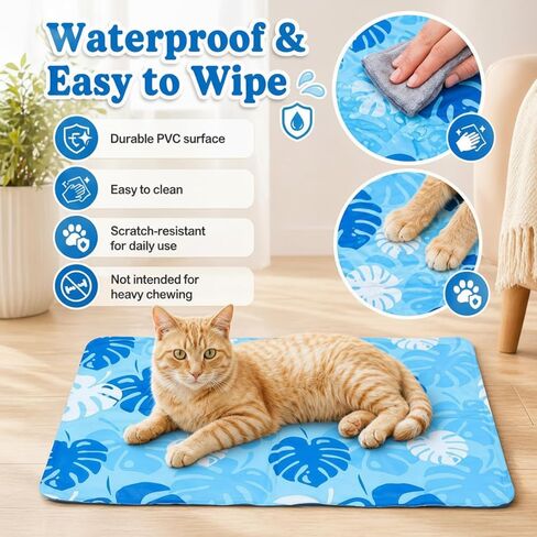 Drydiet Pet Cooling Mat for Small & Medium Dogs and Cats, 25.6"x19.7" Rectangle Gel Pet Pad, No Water, Washable, Indoor/Outdoor Use in Kuwait