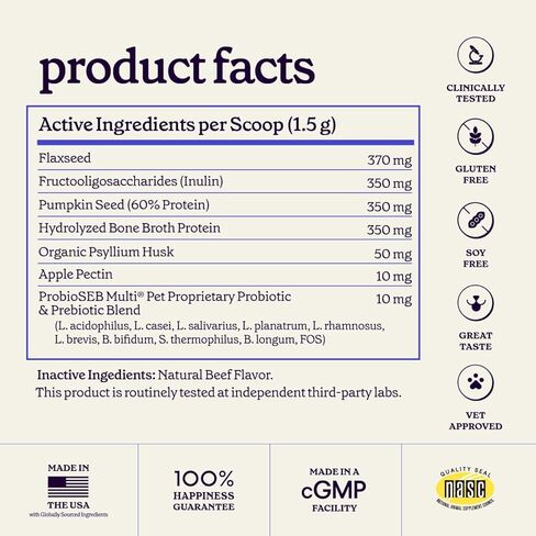 Premium Anal Gland Support Supplement - Dog Anal Gland Treatment With Fiber & Pumpkin for Dogs – Prevents Scooting, Supports Digestion & Anal Gland Health – Probiotics, Enzymes & Psyllium Husk –3.20oz in Kuwait