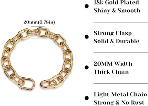 18K Gold Plated Long Link Dog Necklace - Light Metal Chain Fashion Necklace Collar for Large Dogs - 5MM Width Light Metal Chain Pet Necklace (24") in Kuwait