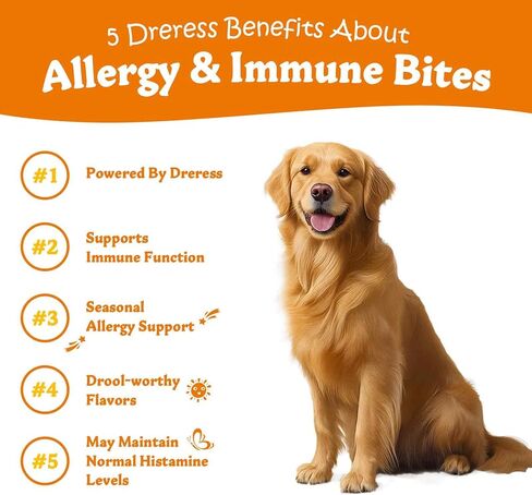 Multi-Symptom Dog Allergy Relief Chews with Probiotics - Soothe Itching, Ears, Paws - Lamb Flavored, 120ct in Kuwait