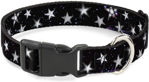 Buckle-Down Plastic Clip Collar - Glowing Stars in Space Black/Purple/White - 1" Wide - Fits 9-15" Neck - Small in Kuwait