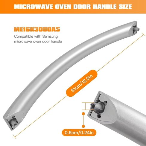 Easy-Install Microwave Door Handle DE94-02409C - Compatible for Samsung SMH1713S, ME26K3000AS, SMH1622S, Replaces 2309804, ME16K3000AS, AP5578389, EAP4239119, PS4239119 in Kuwait