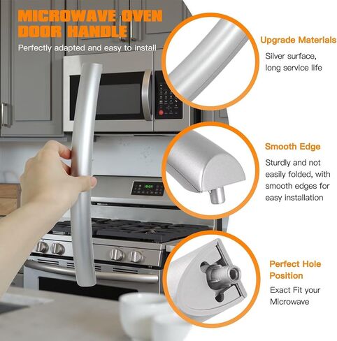 Easy-Install Microwave Door Handle DE94-02409C - Compatible for Samsung SMH1713S, ME26K3000AS, SMH1622S, Replaces 2309804, ME16K3000AS, AP5578389, EAP4239119, PS4239119 in Kuwait